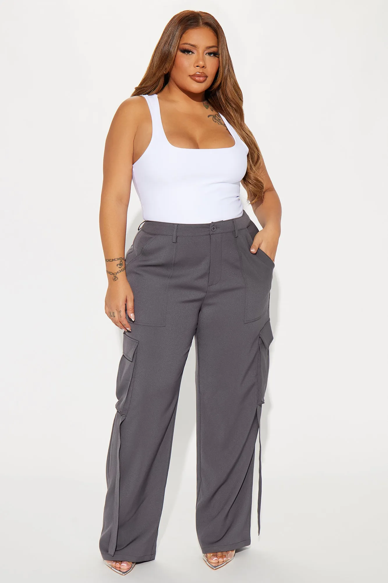 Isabella Cargo Trouser - Charcoal