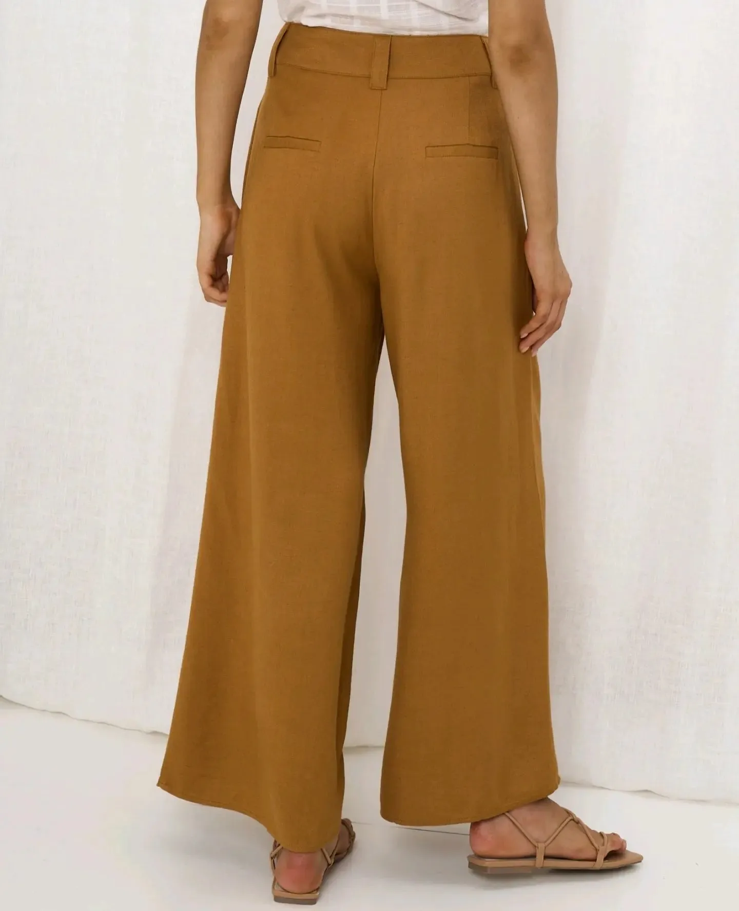 Joplin Silk Linen Pants - Vintage Mustard