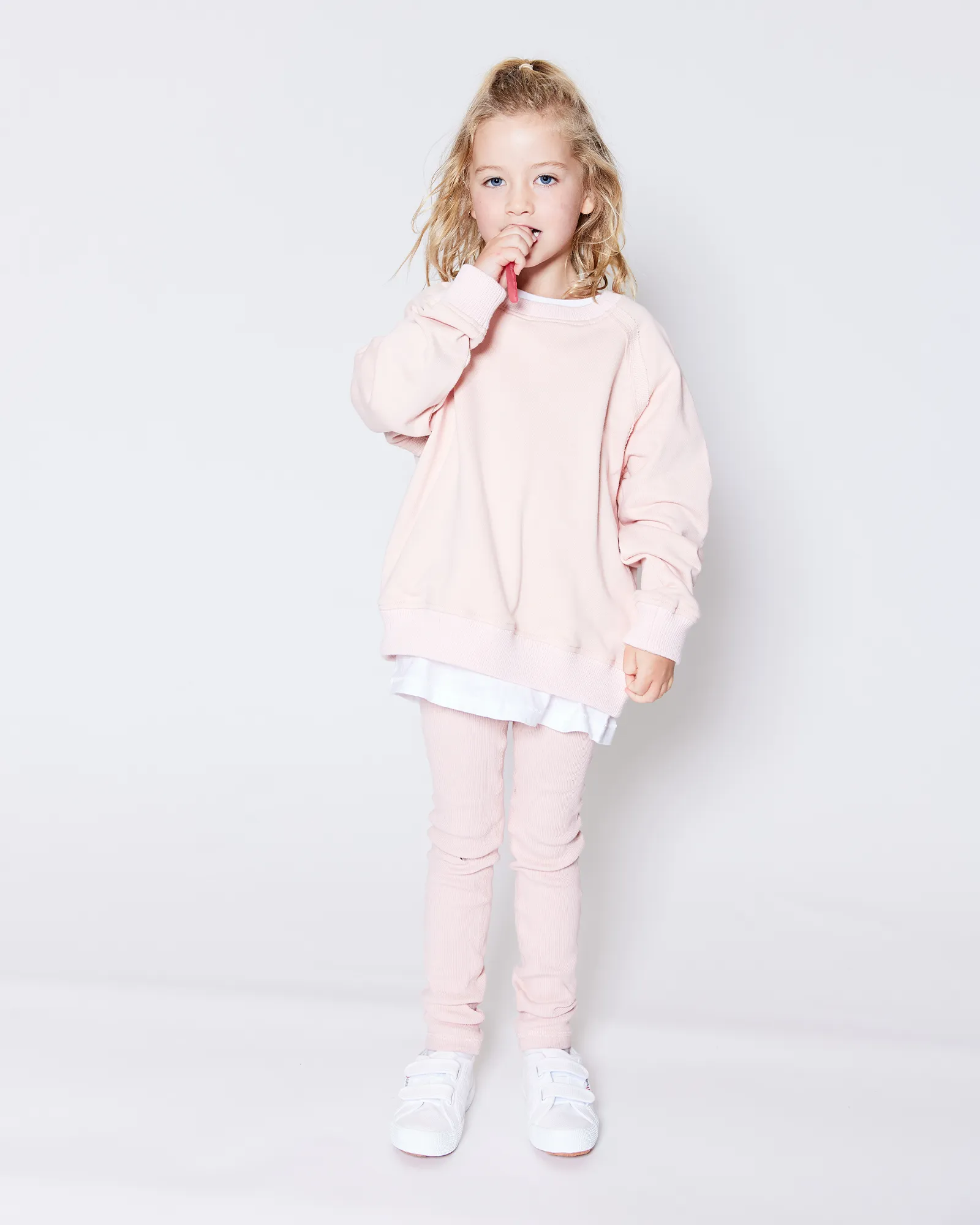 KIDS RIB LEGGING - PEACH PINK