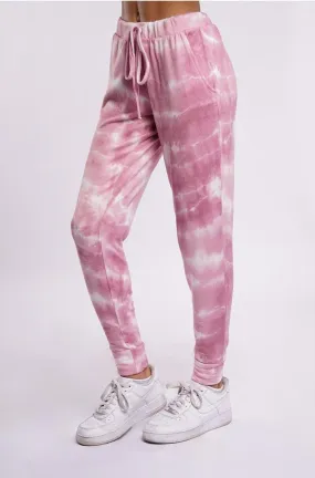 La Trading Co Cloud Tie Dye Joggers as seen on Tori Spelling