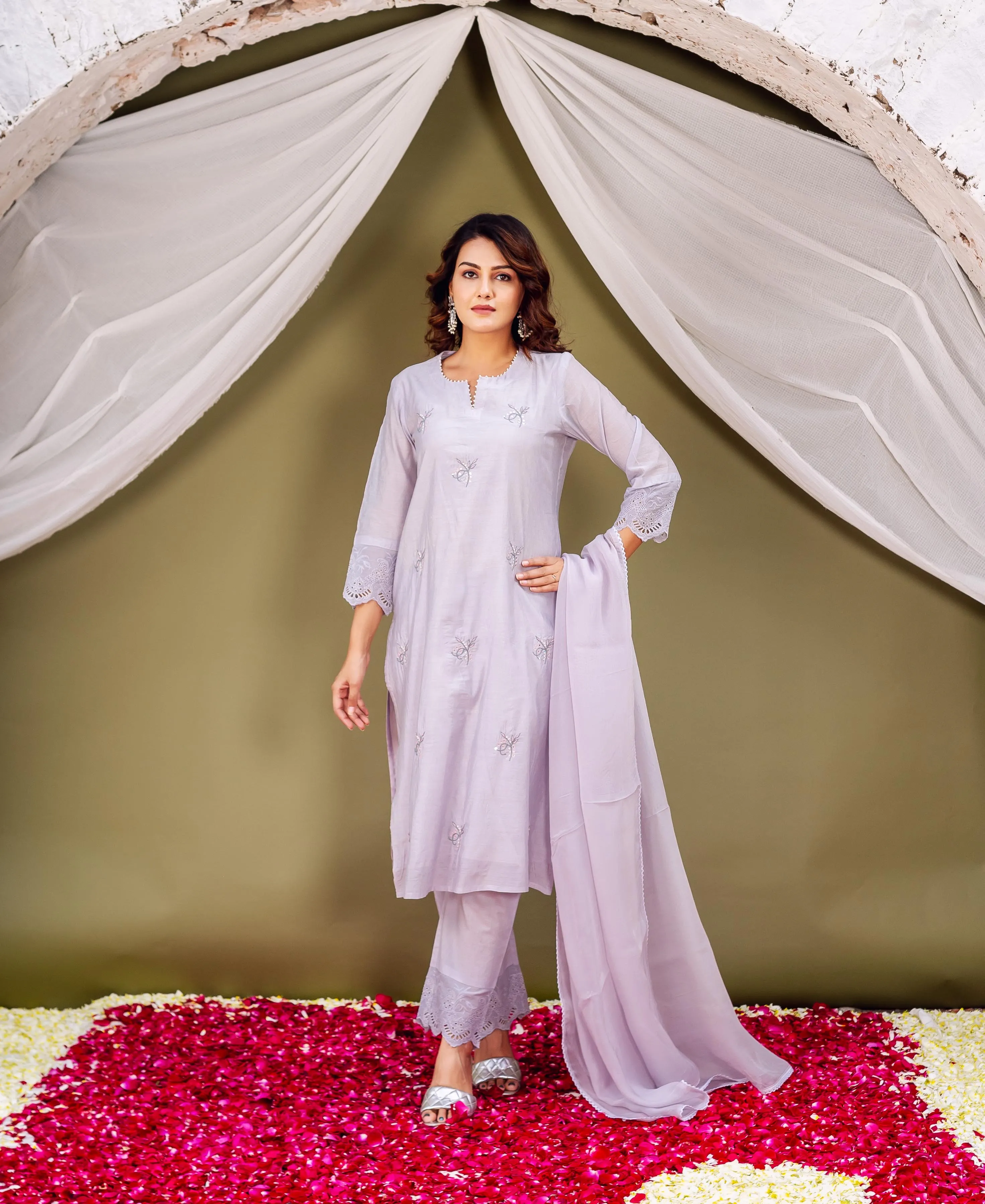 Lavender Silk Essence Kurta