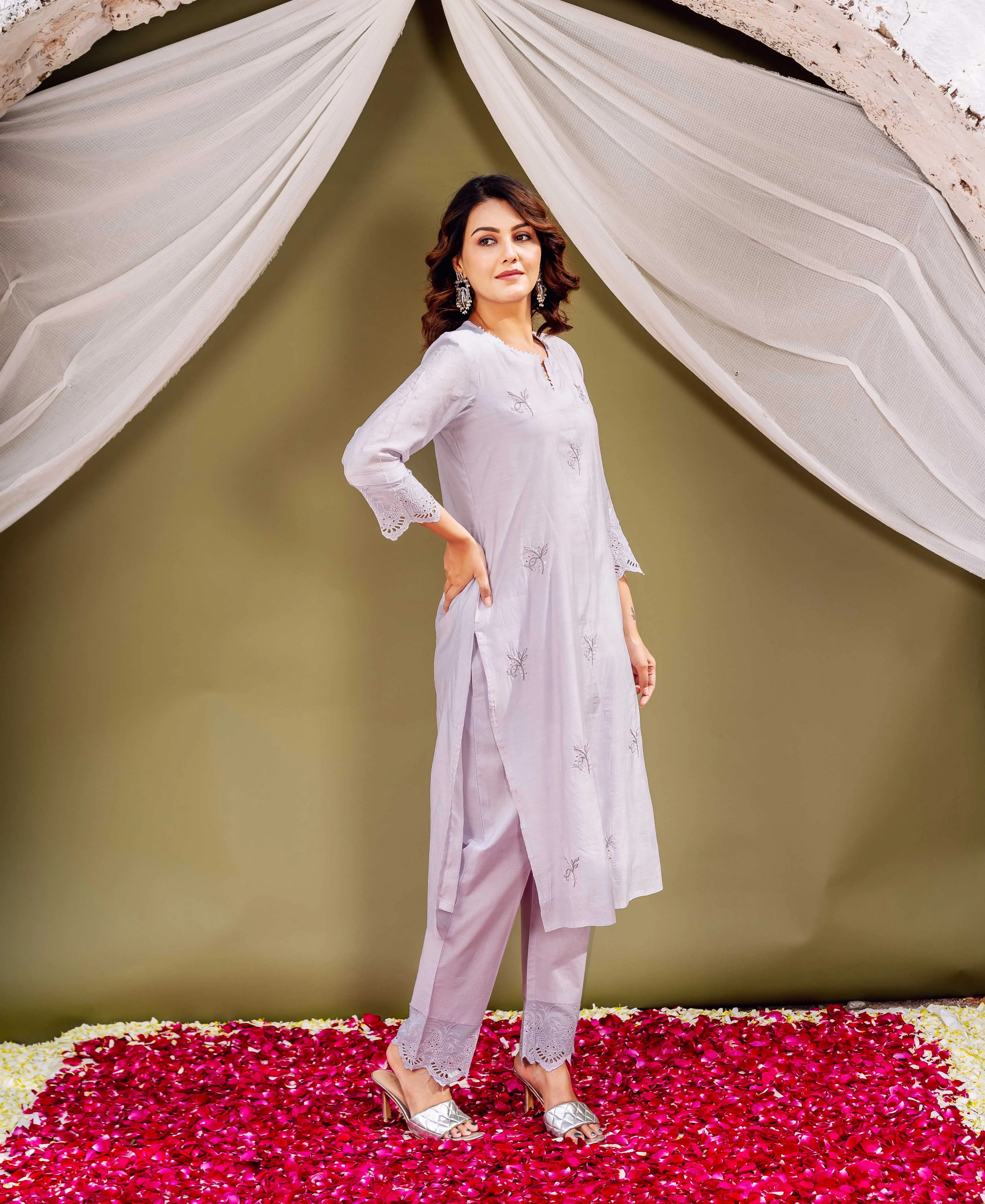 Lavender Silk Essence Kurta