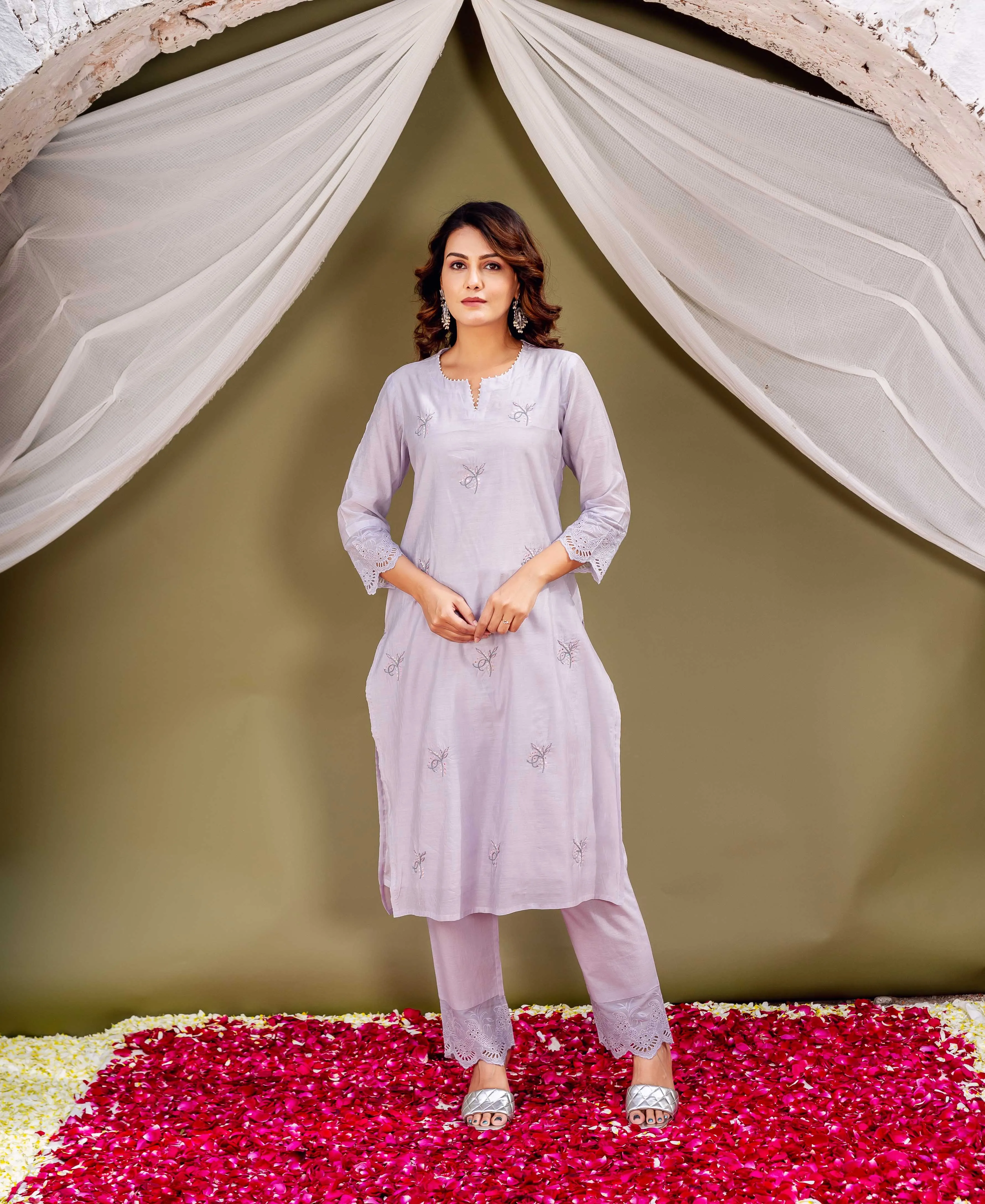 Lavender Silk Essence Kurta