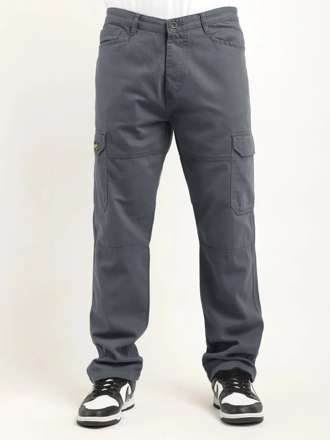 Leo Dark Ash Grey Full Length Plus Size Cargo