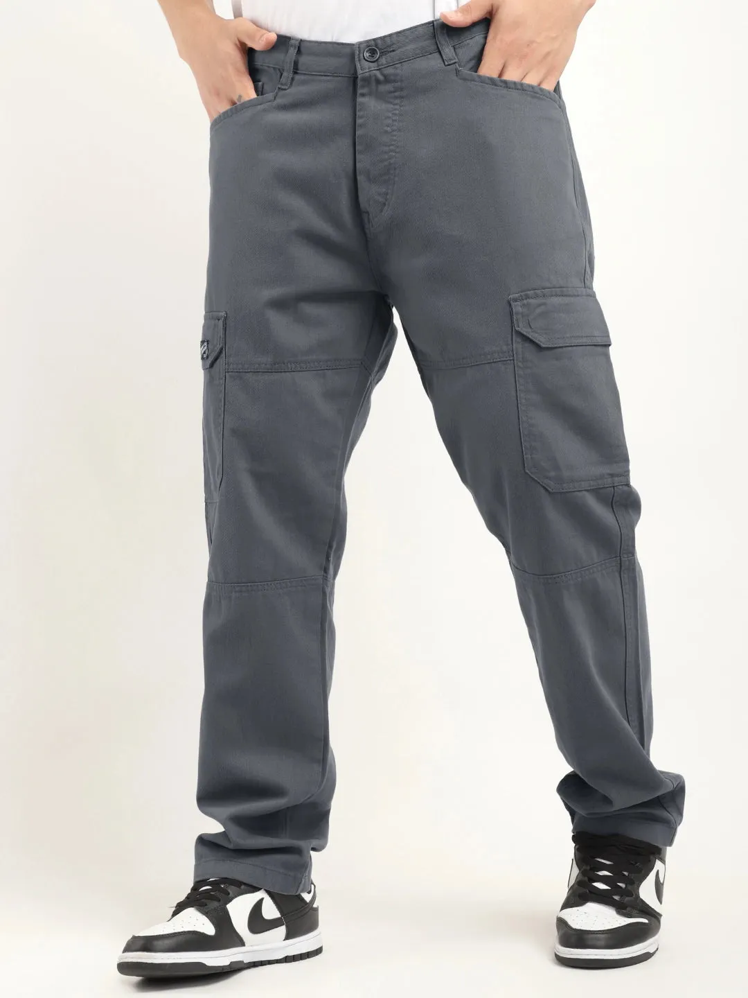 Leo Dark Ash Grey Full Length Plus Size Cargo