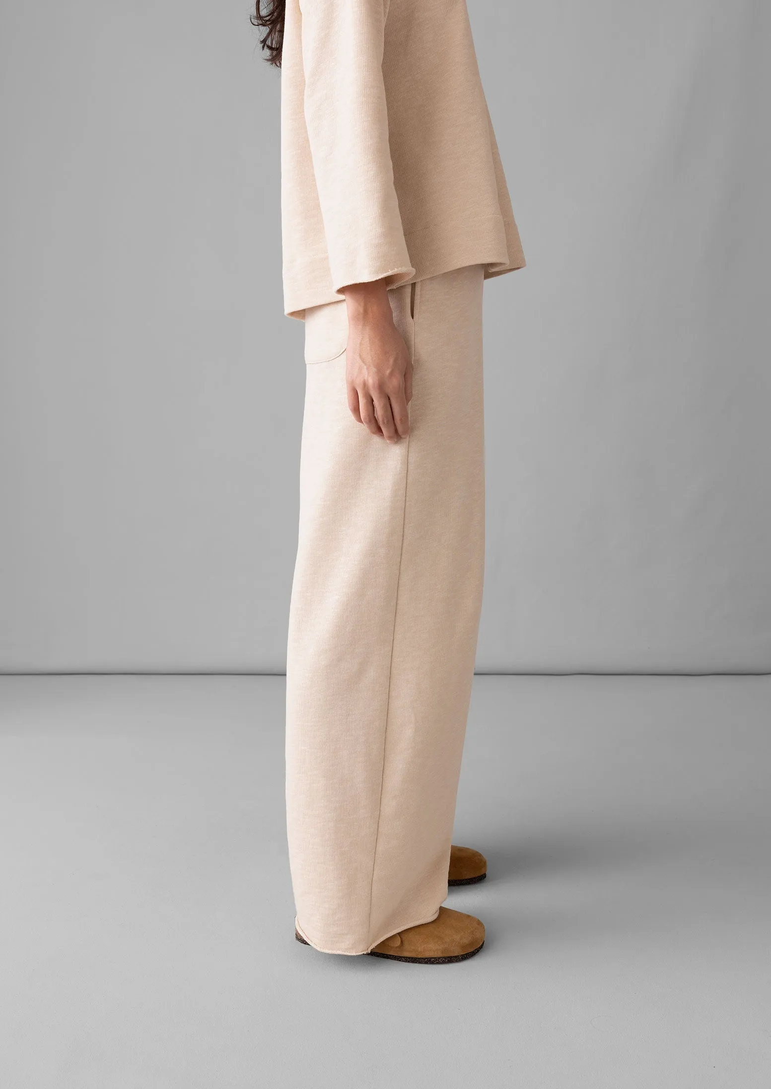 Loop Back Jersey Wide Leg Pants | Shell