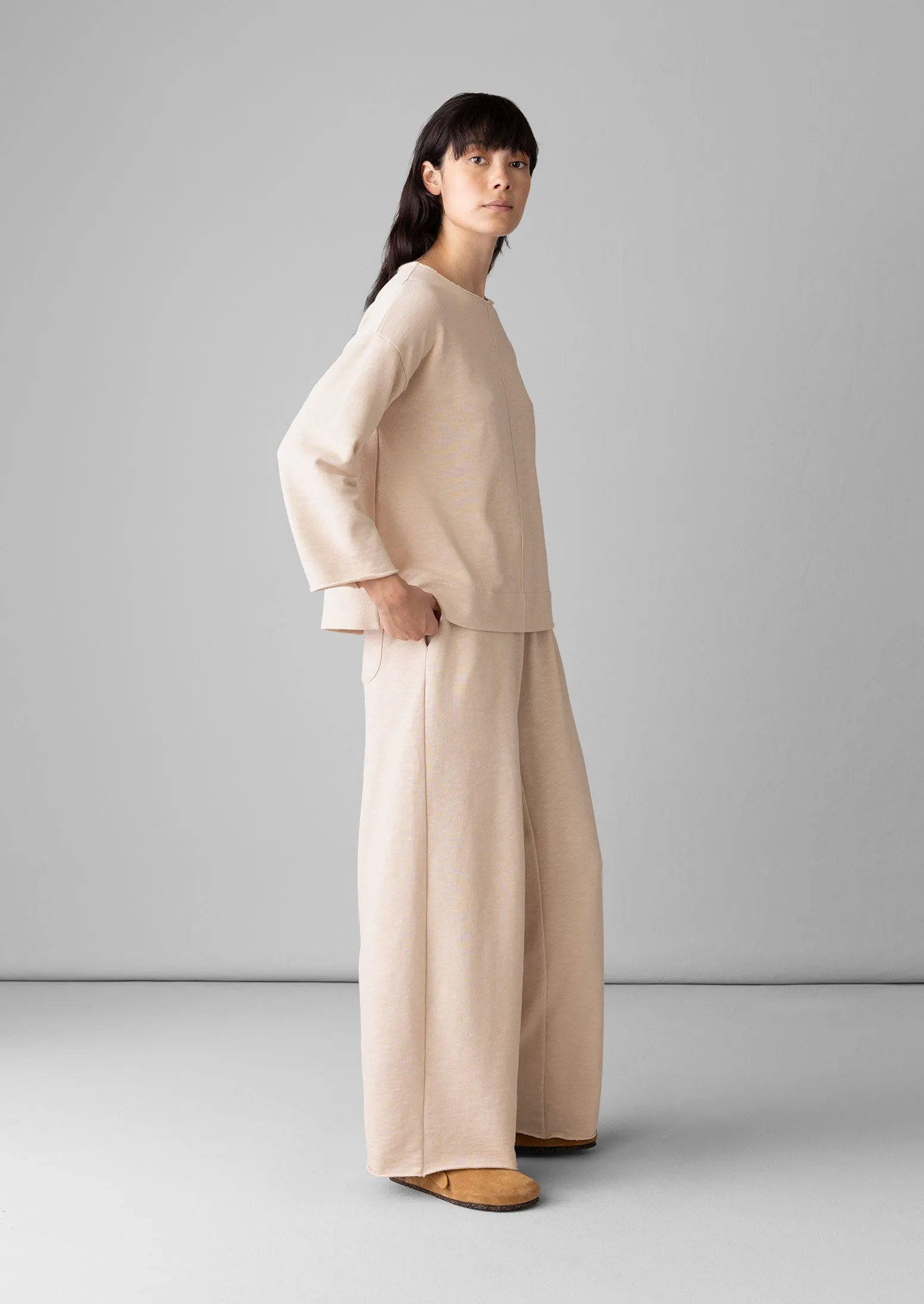 Loop Back Jersey Wide Leg Pants | Shell