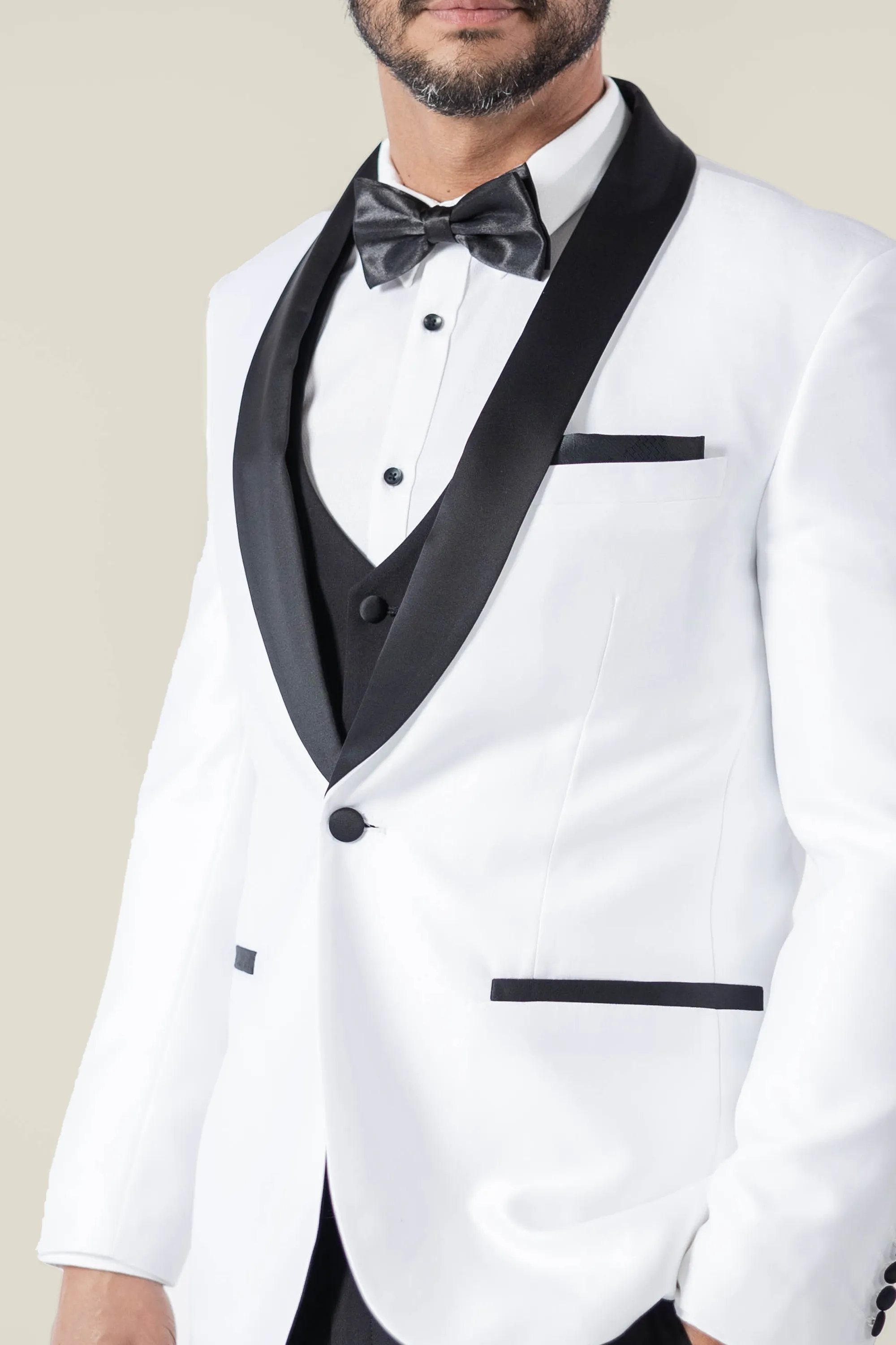 Mens White Tuxedo with Black Pants