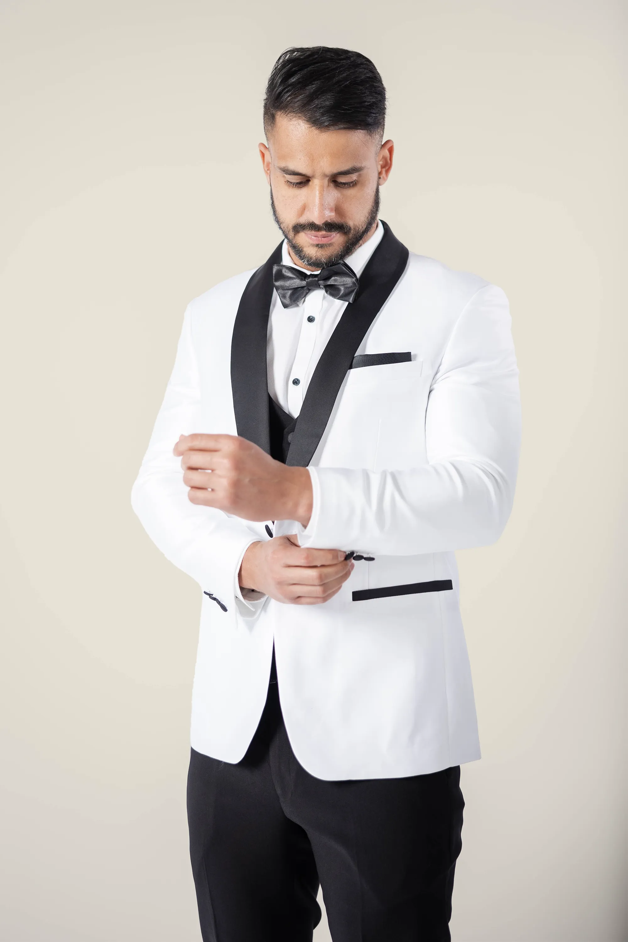 Mens White Tuxedo with Black Pants