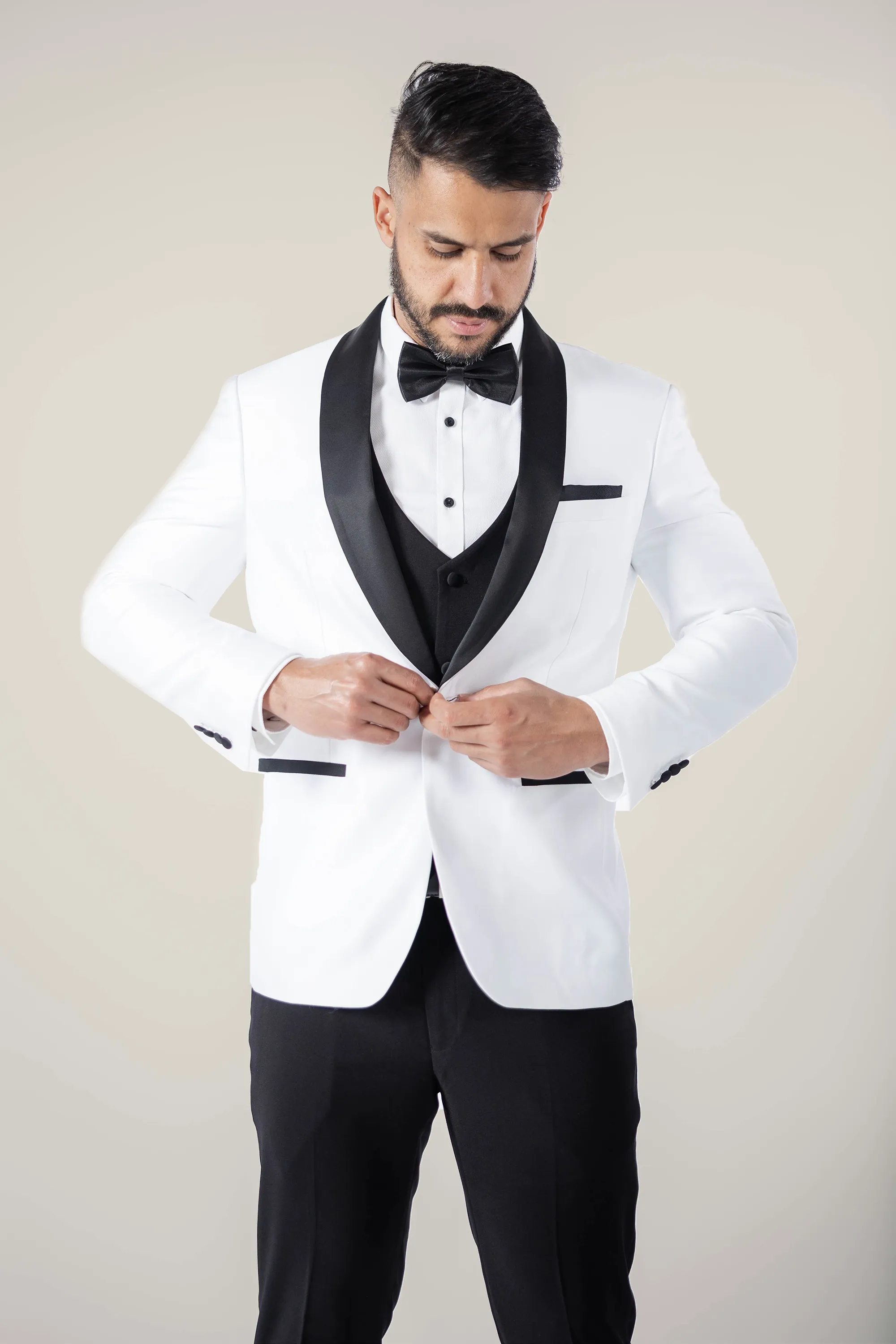 Mens White Tuxedo with Black Pants