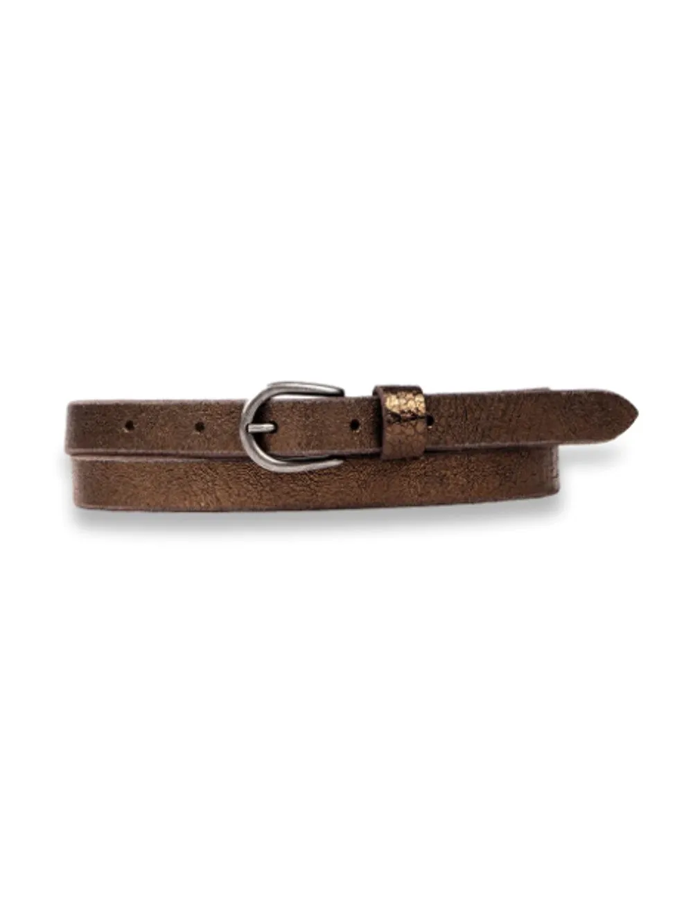 Metallic Leather Belt - Gold