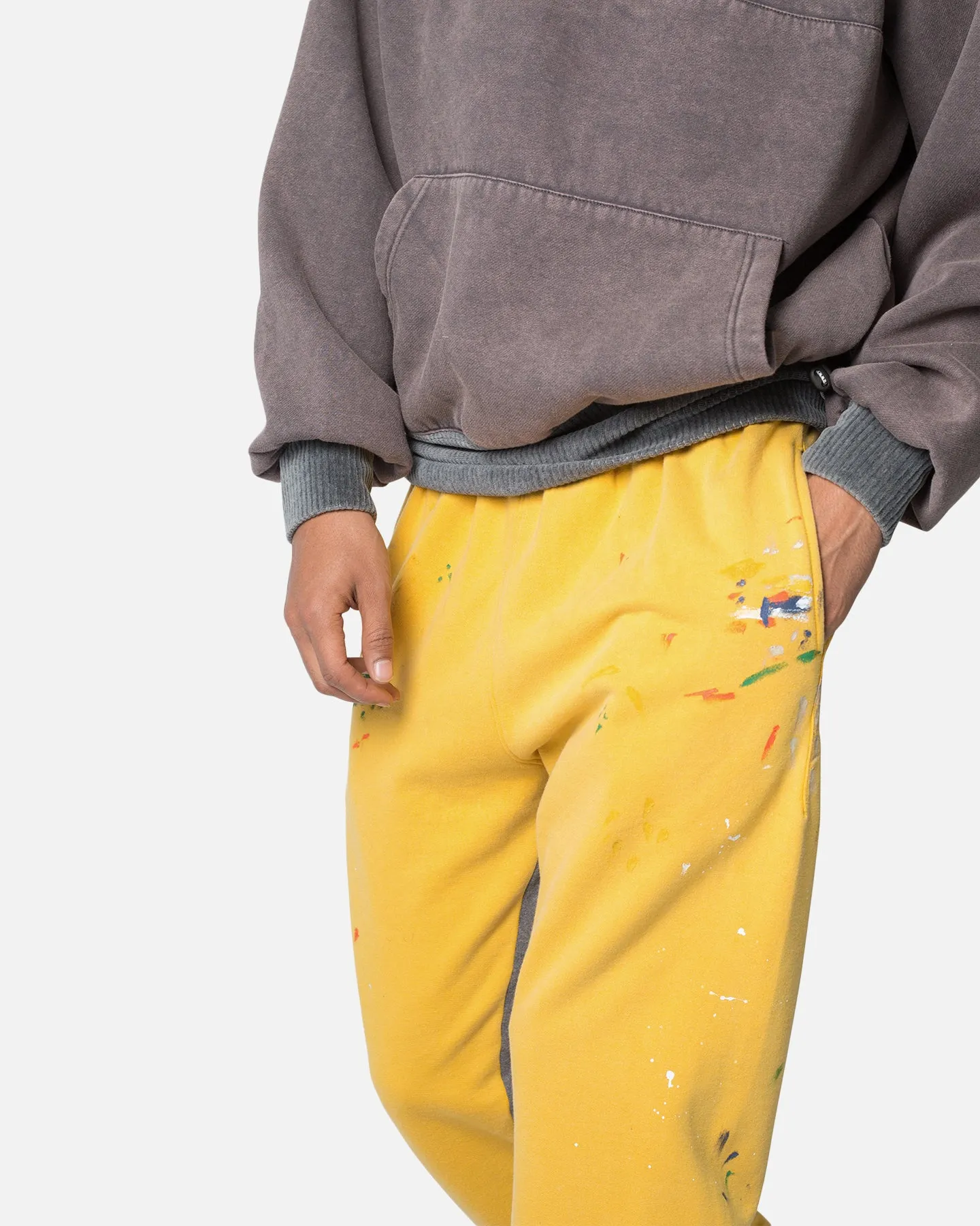 MNML Contrast Bootcut Sweatpants Yellow