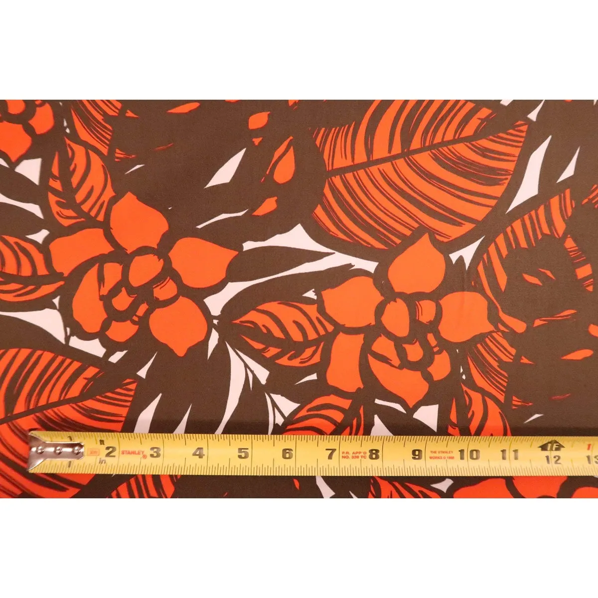 Modern Floral Fabric | Orange & Brown YEL-0006C