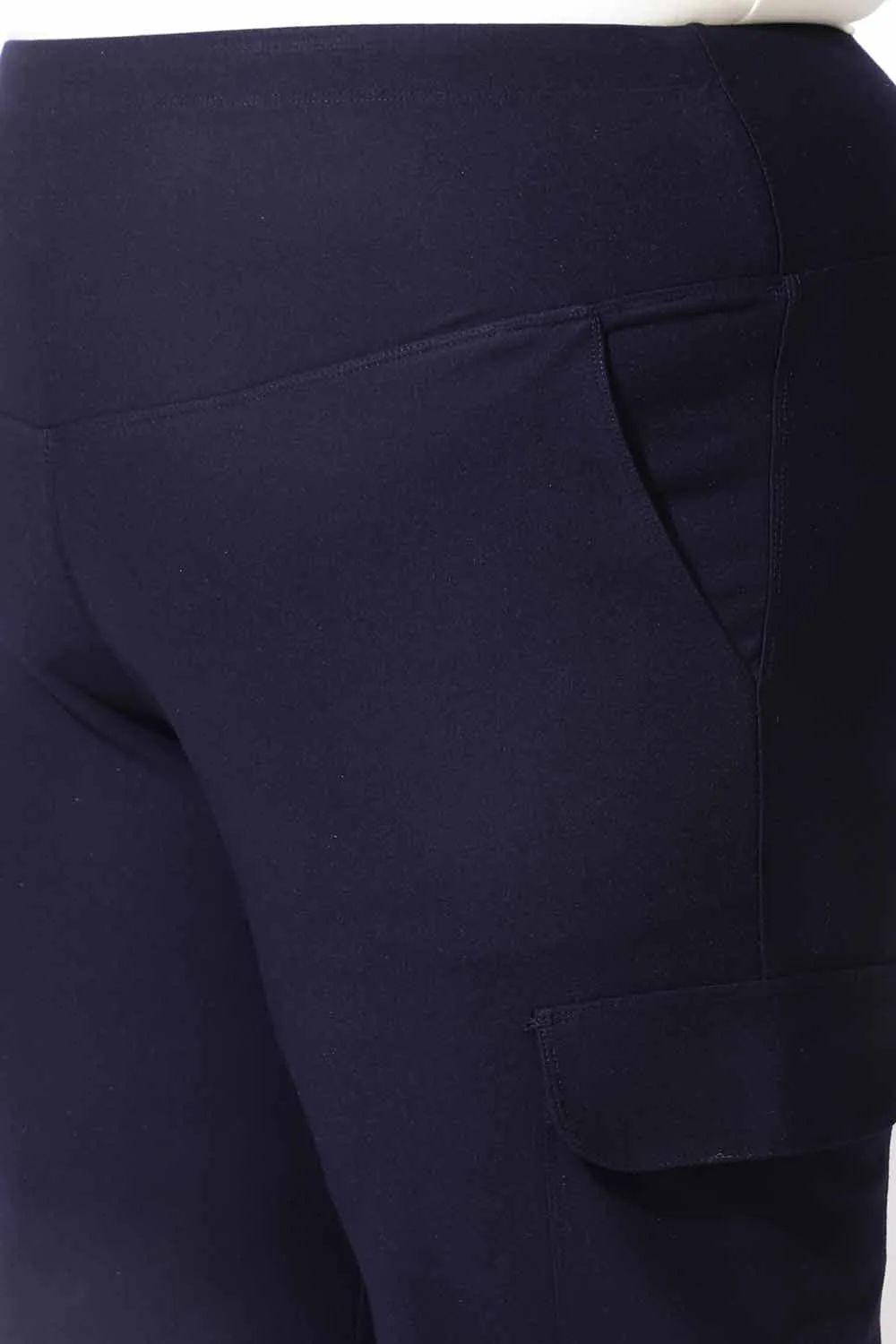 Navy Tummy Shaper Cargo Pants