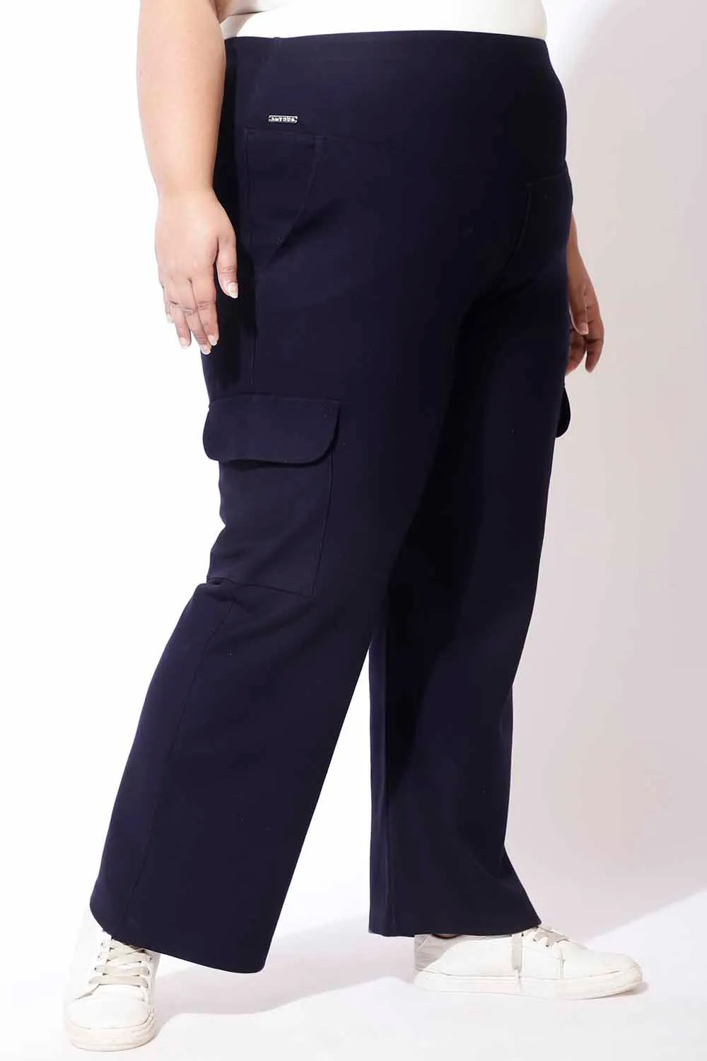 Navy Tummy Shaper Cargo Pants