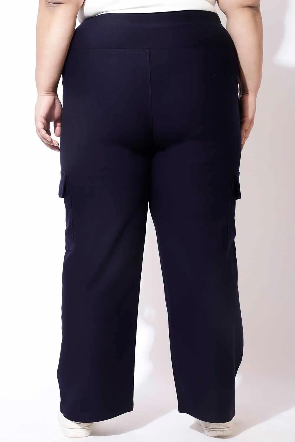 Navy Tummy Shaper Cargo Pants