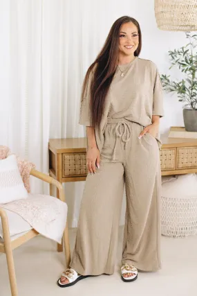 Neutral Nook High Waisted Solid Knit Pants (Part of Set S-XL)