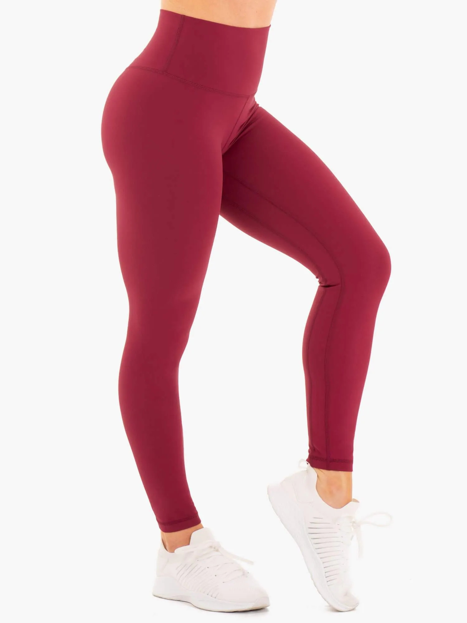 NKD High Waisted Leggings - Berry Red