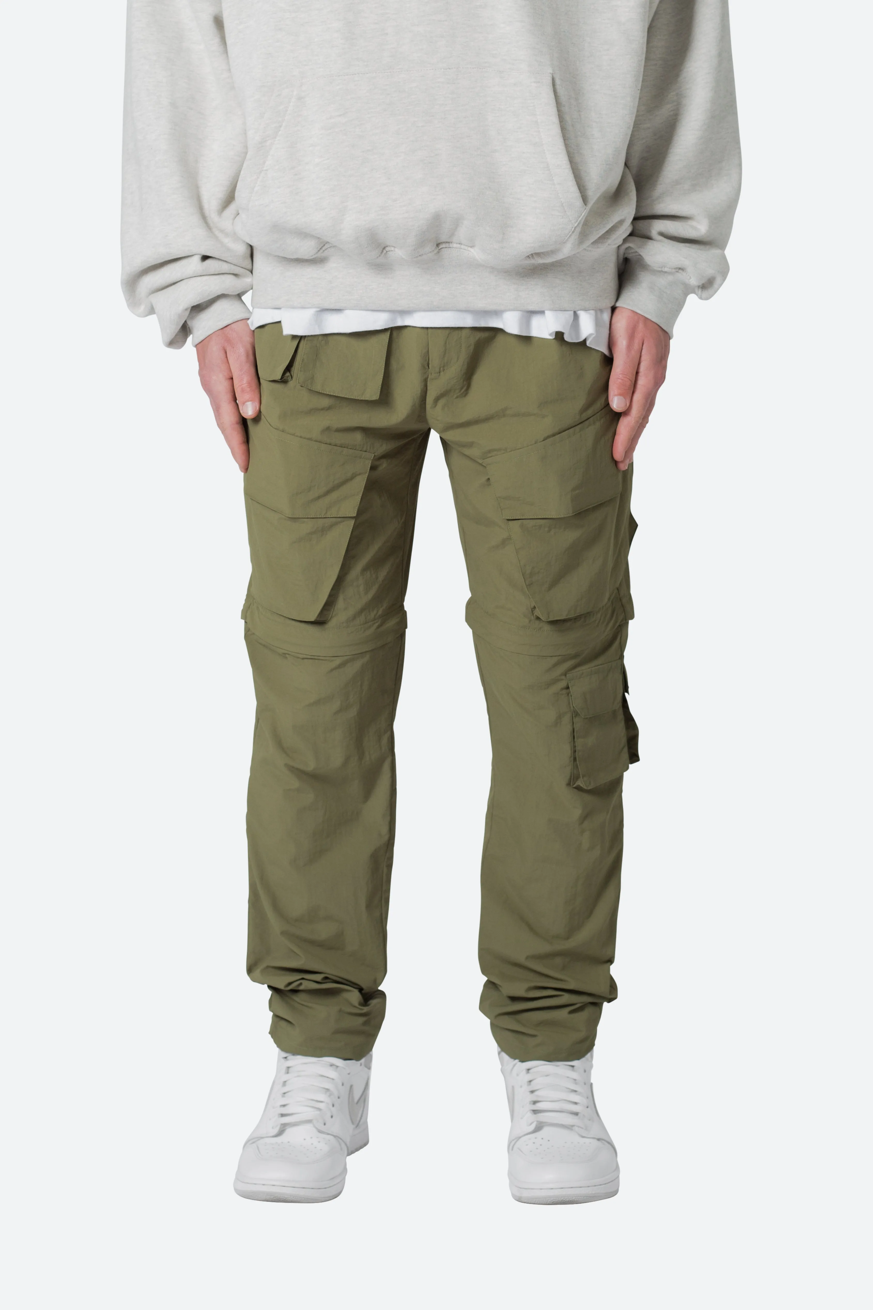 Nylon Cargo Traveler Pants - Olive