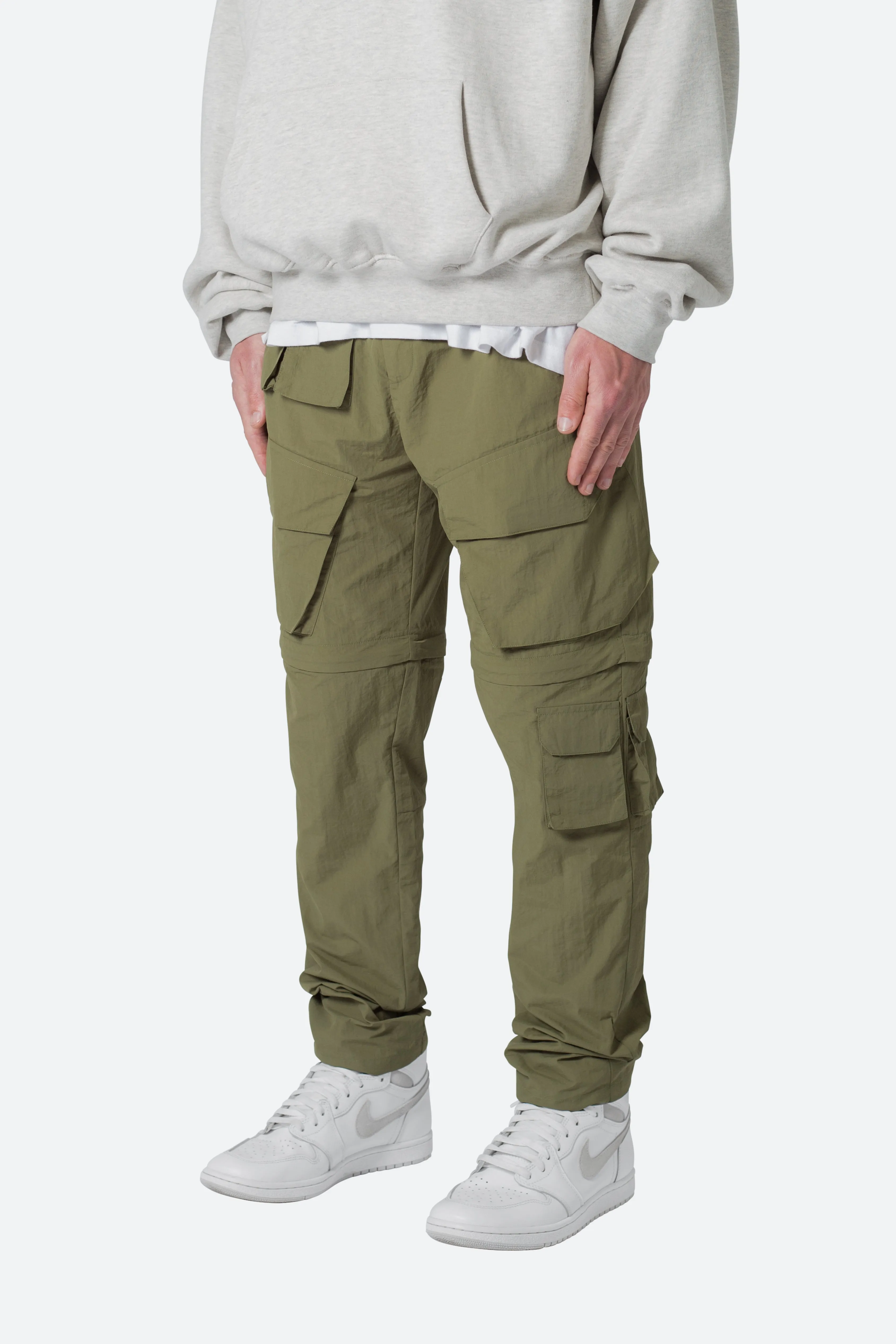 Nylon Cargo Traveler Pants - Olive