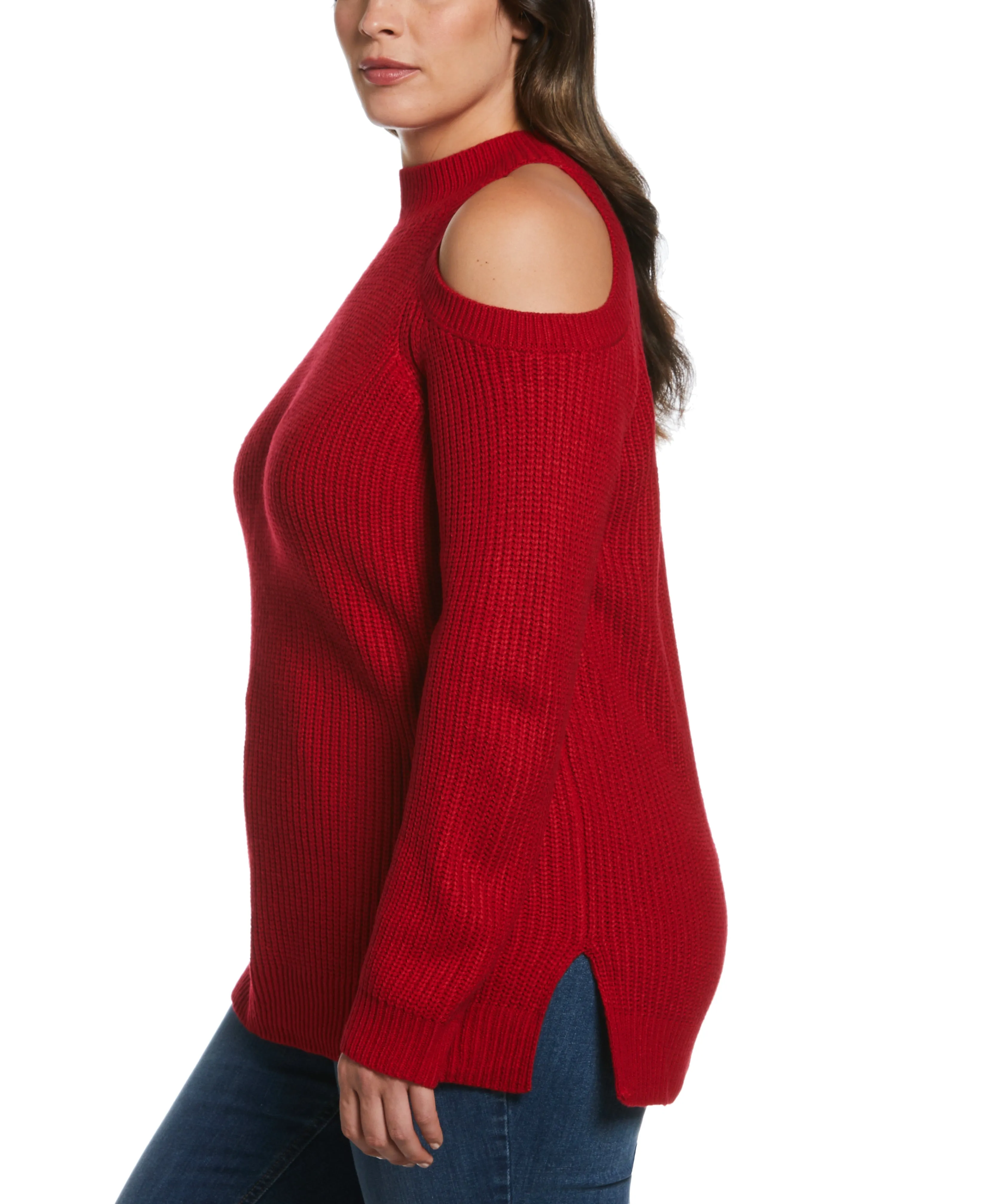 Plus Size Cold Shoulder Sweater Tunic