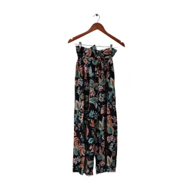 Promod Black Floral Printed Wide Leg Pants | Gently Used |