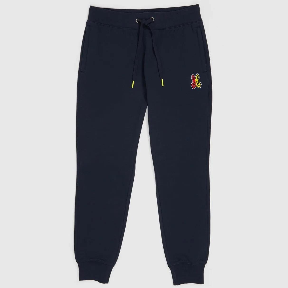 Psycho Bunny Cooper Split Bunny Logo Sweatpants (Navy) B6P843U1FT