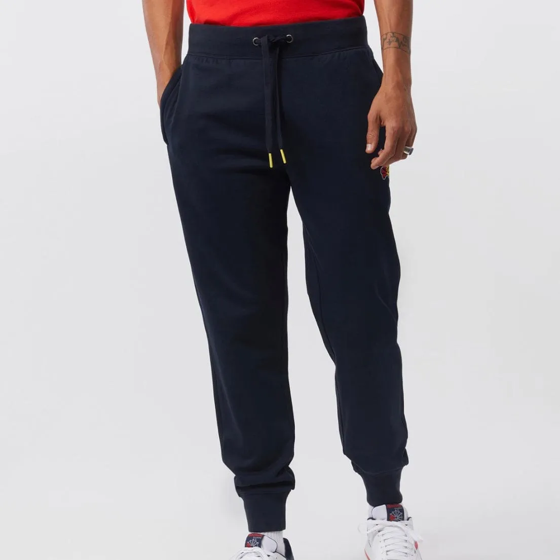 Psycho Bunny Cooper Split Bunny Logo Sweatpants (Navy) B6P843U1FT