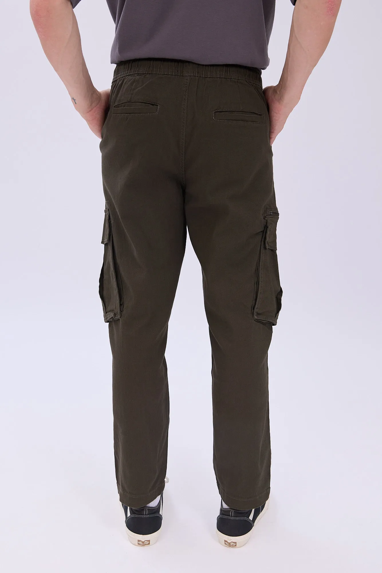 Relaxed Zip Cargo Twill Pants