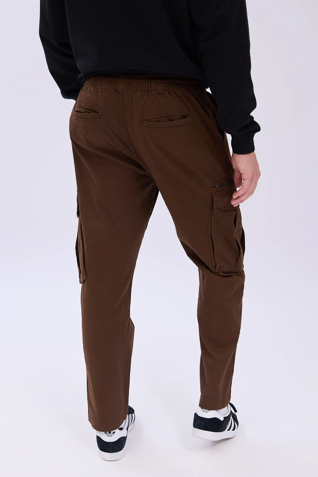 Relaxed Zip Cargo Twill Pants