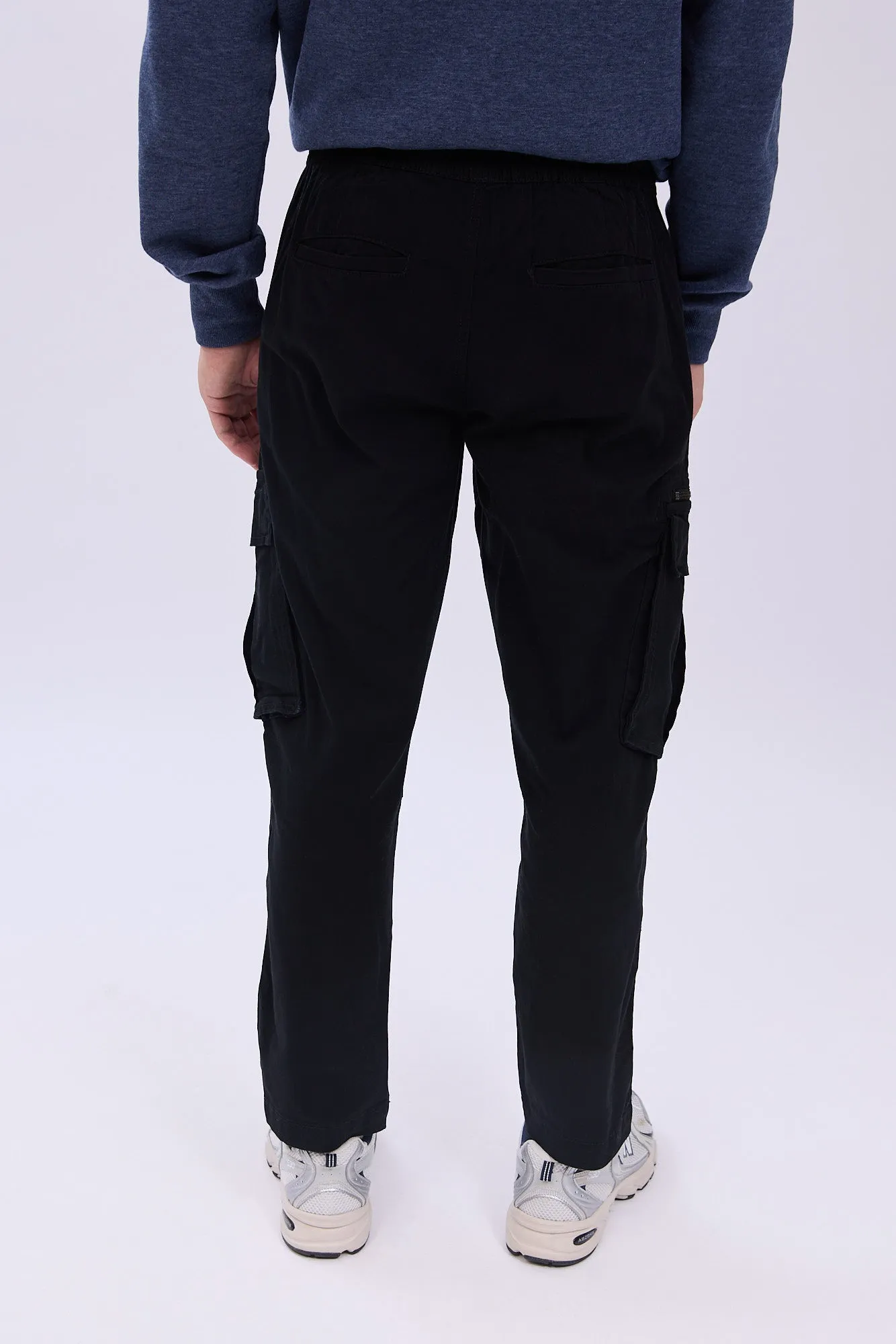 Relaxed Zip Cargo Twill Pants