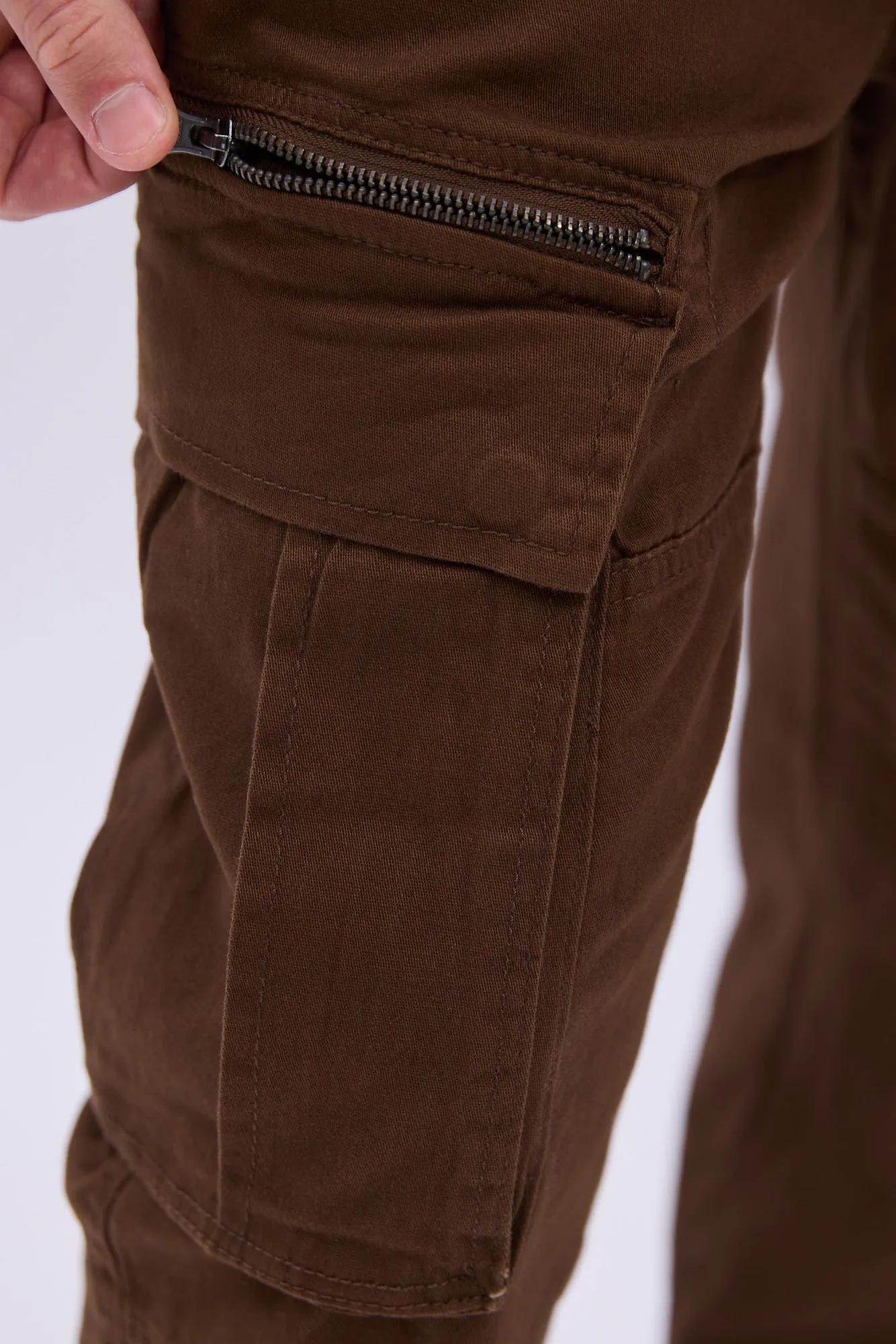 Relaxed Zip Cargo Twill Pants