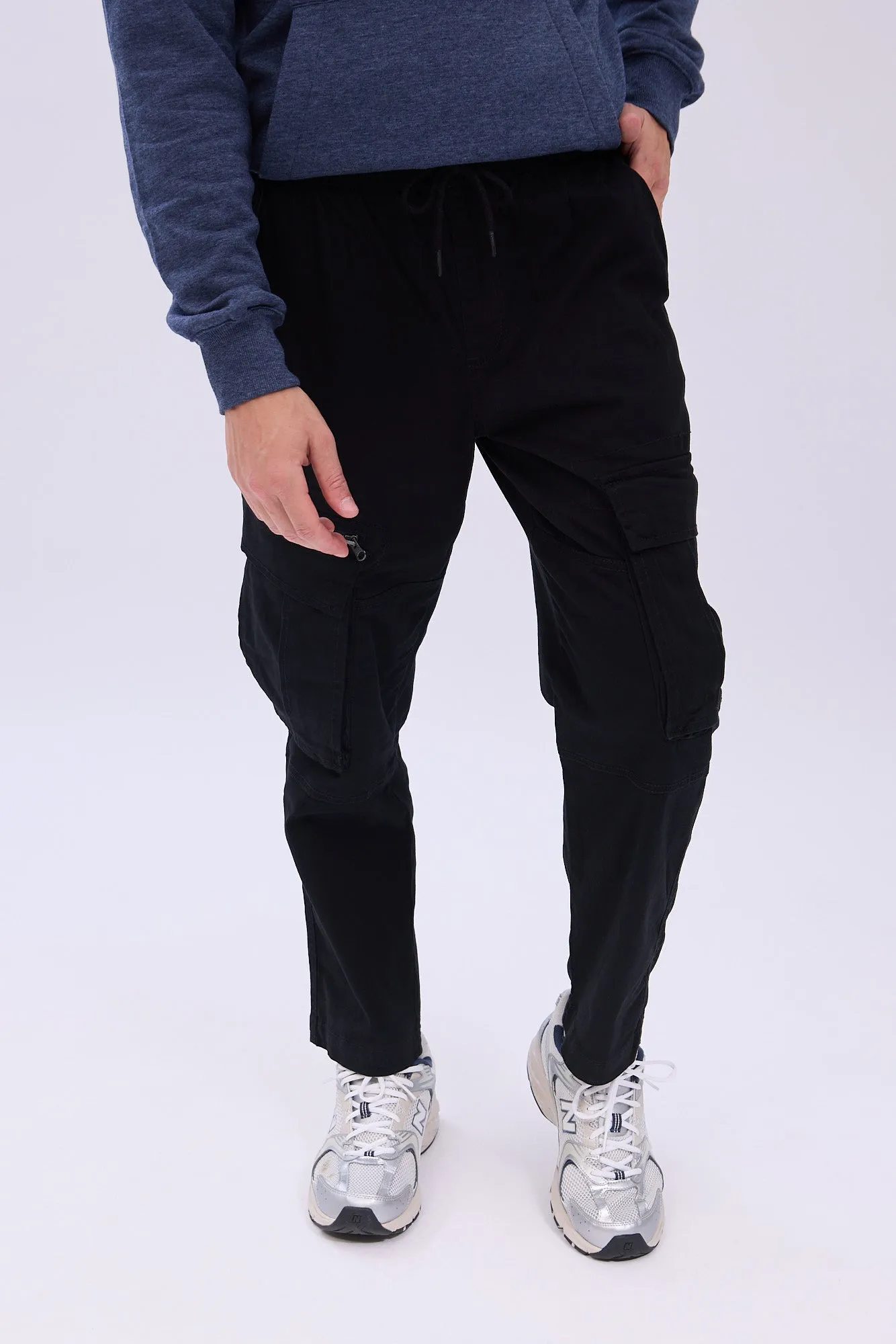 Relaxed Zip Cargo Twill Pants