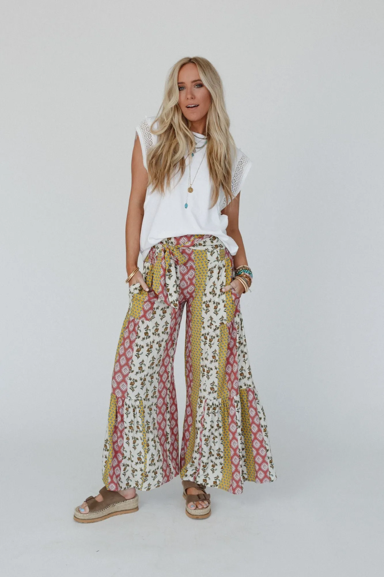 Secret Admirer Printed Pants - Patchwork Multi