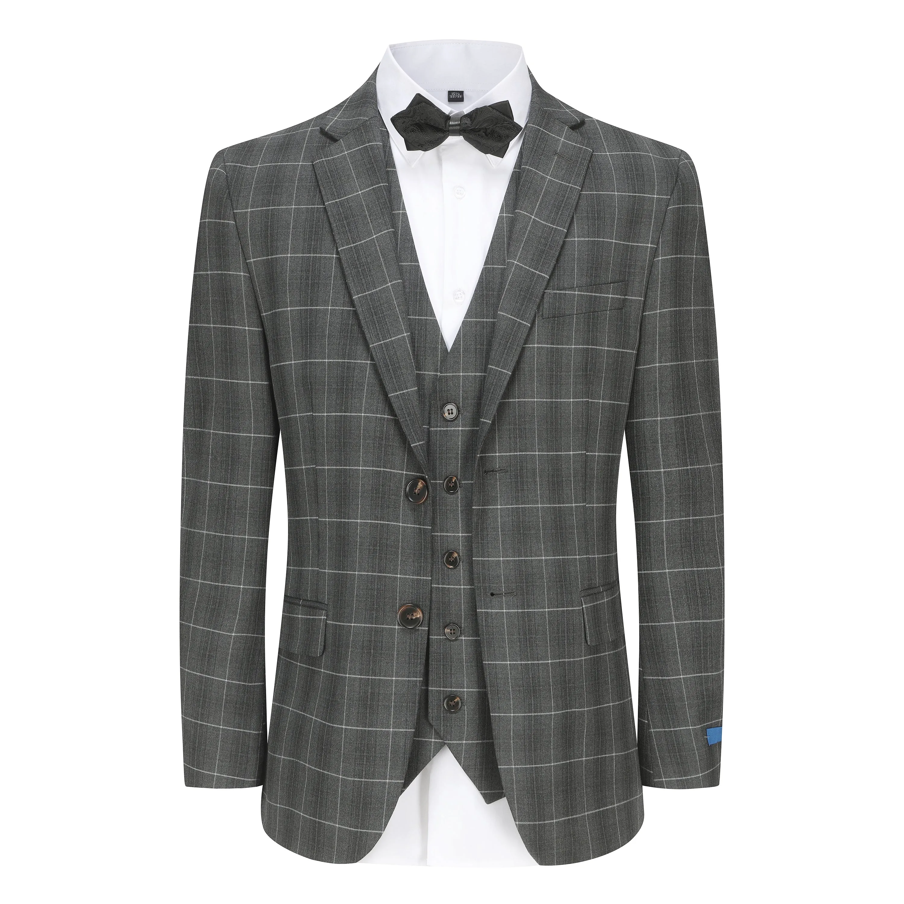 Slim Fit 3PC Elegant Check Suit