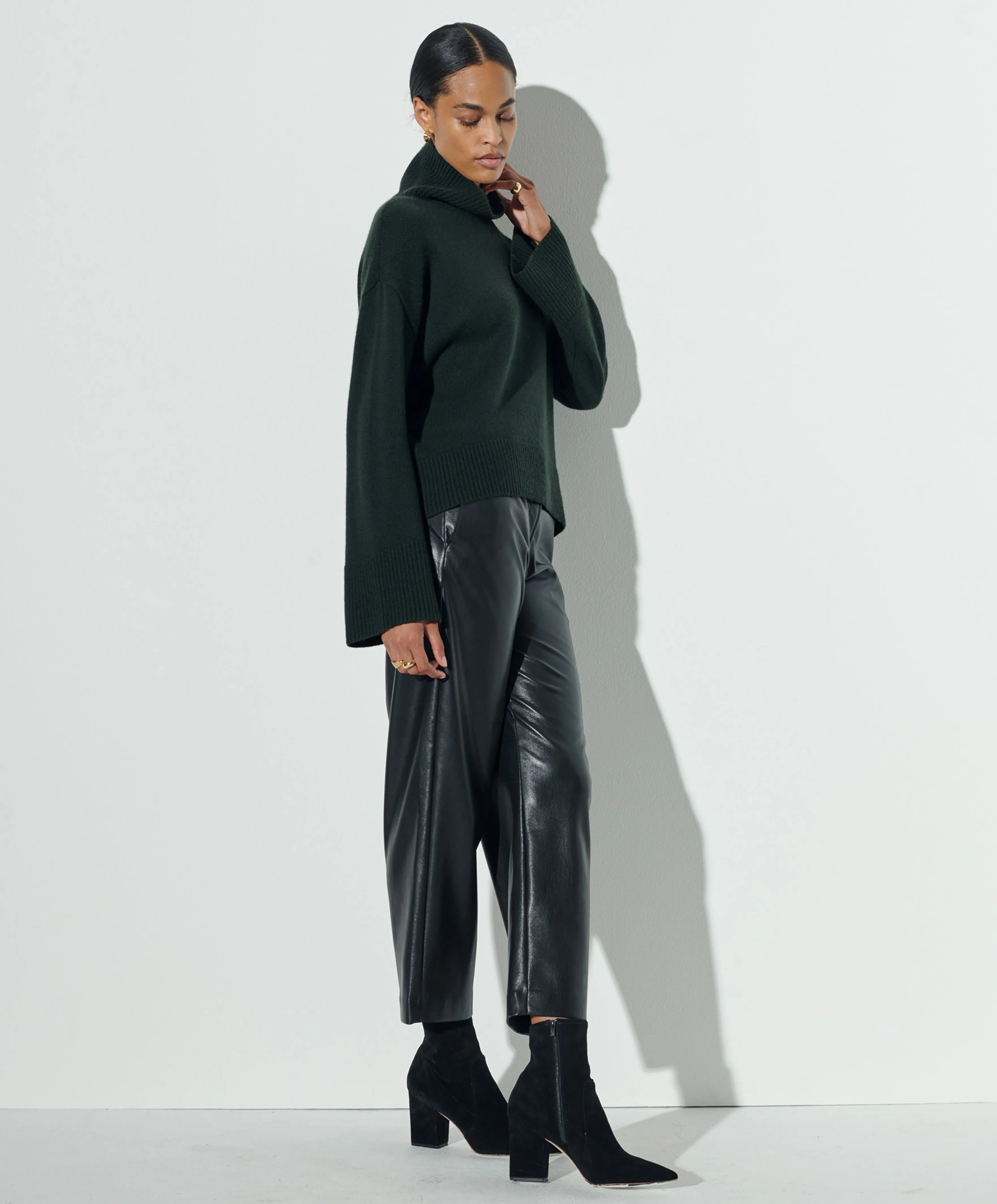 Slouchy Vegan Leather Trouser