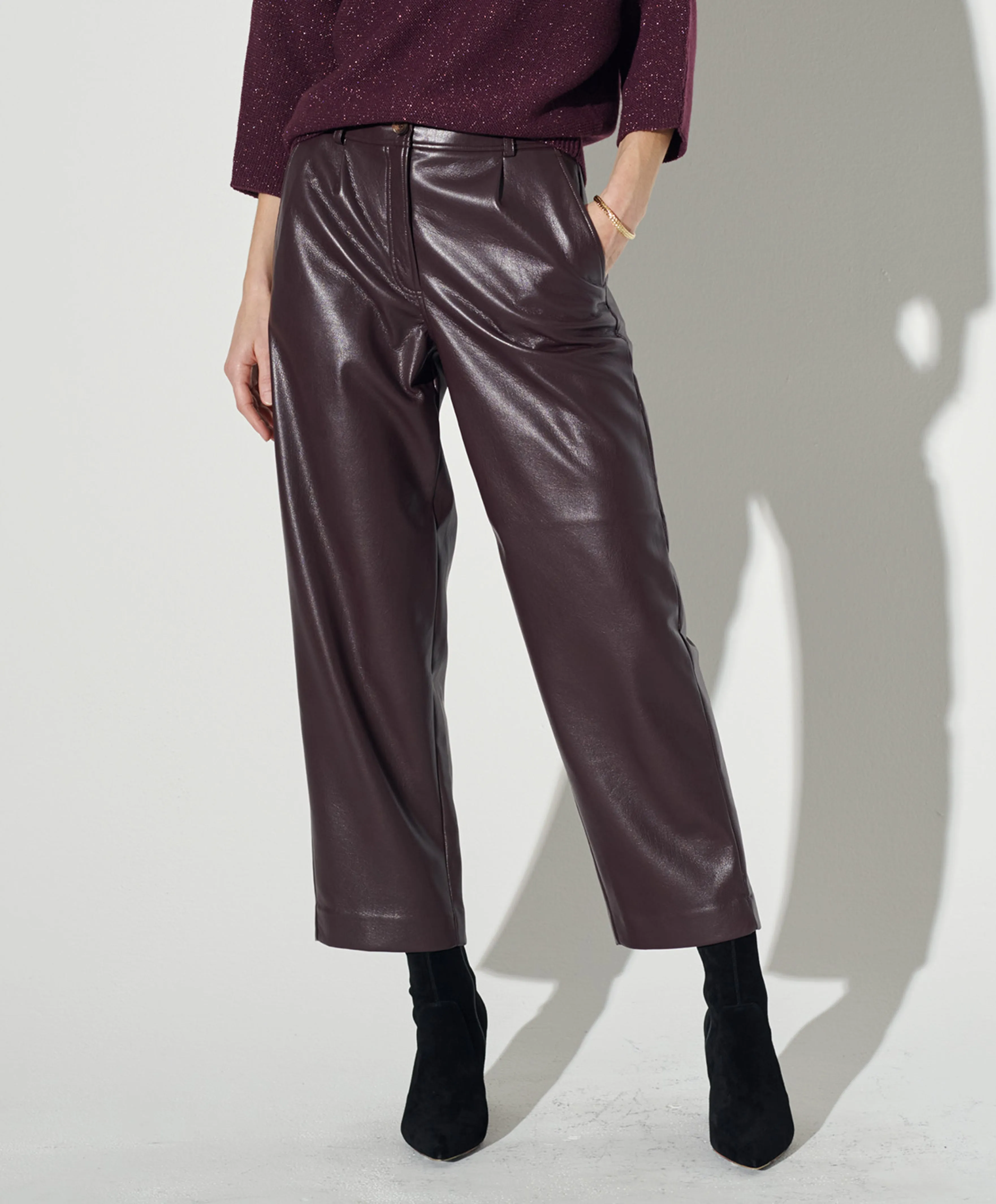 Slouchy Vegan Leather Trouser