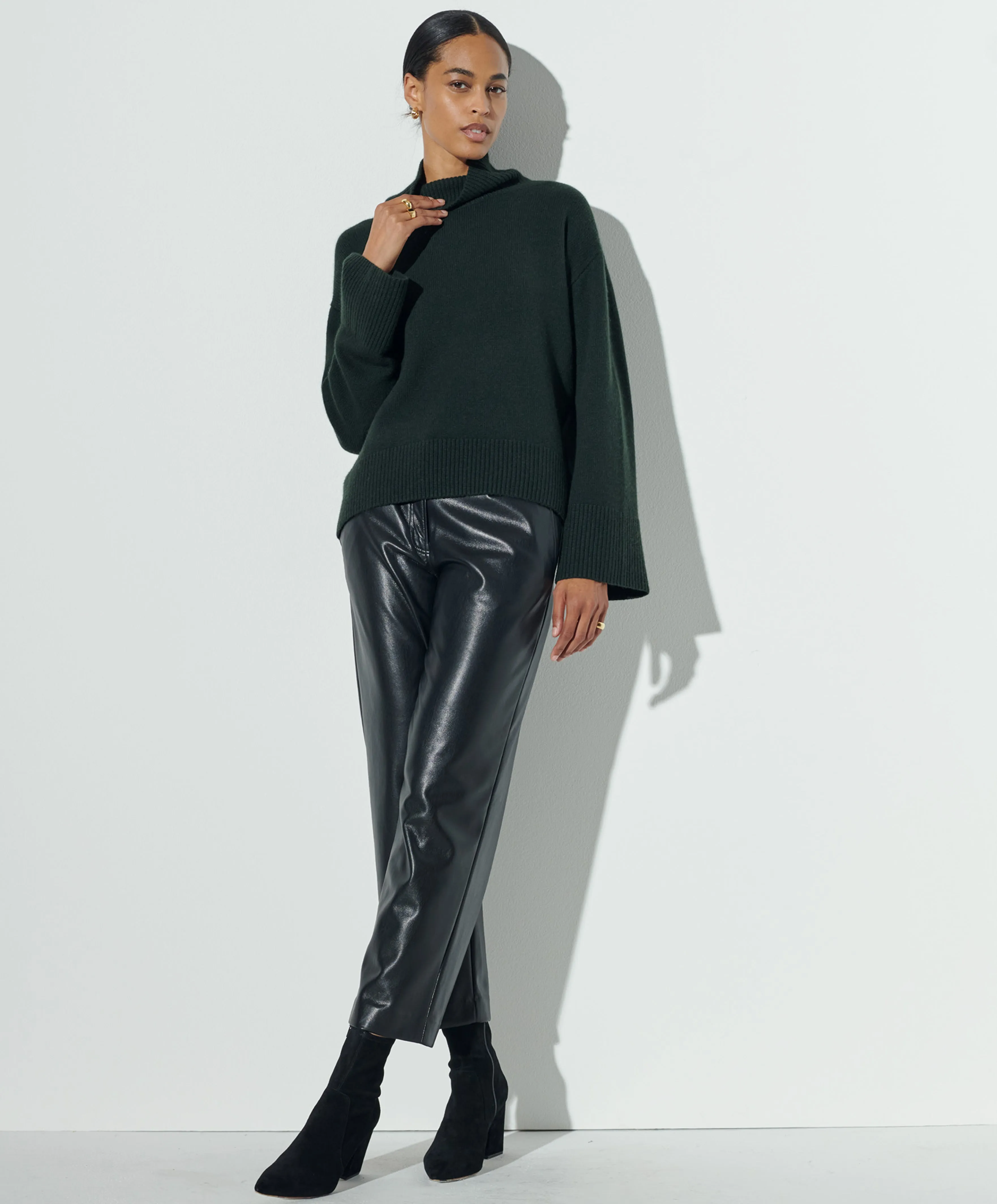 Slouchy Vegan Leather Trouser