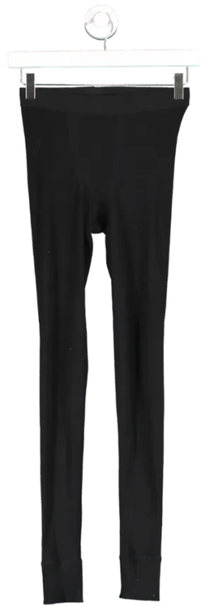 THE KRIPT Black Ribbed Leggings UK XS