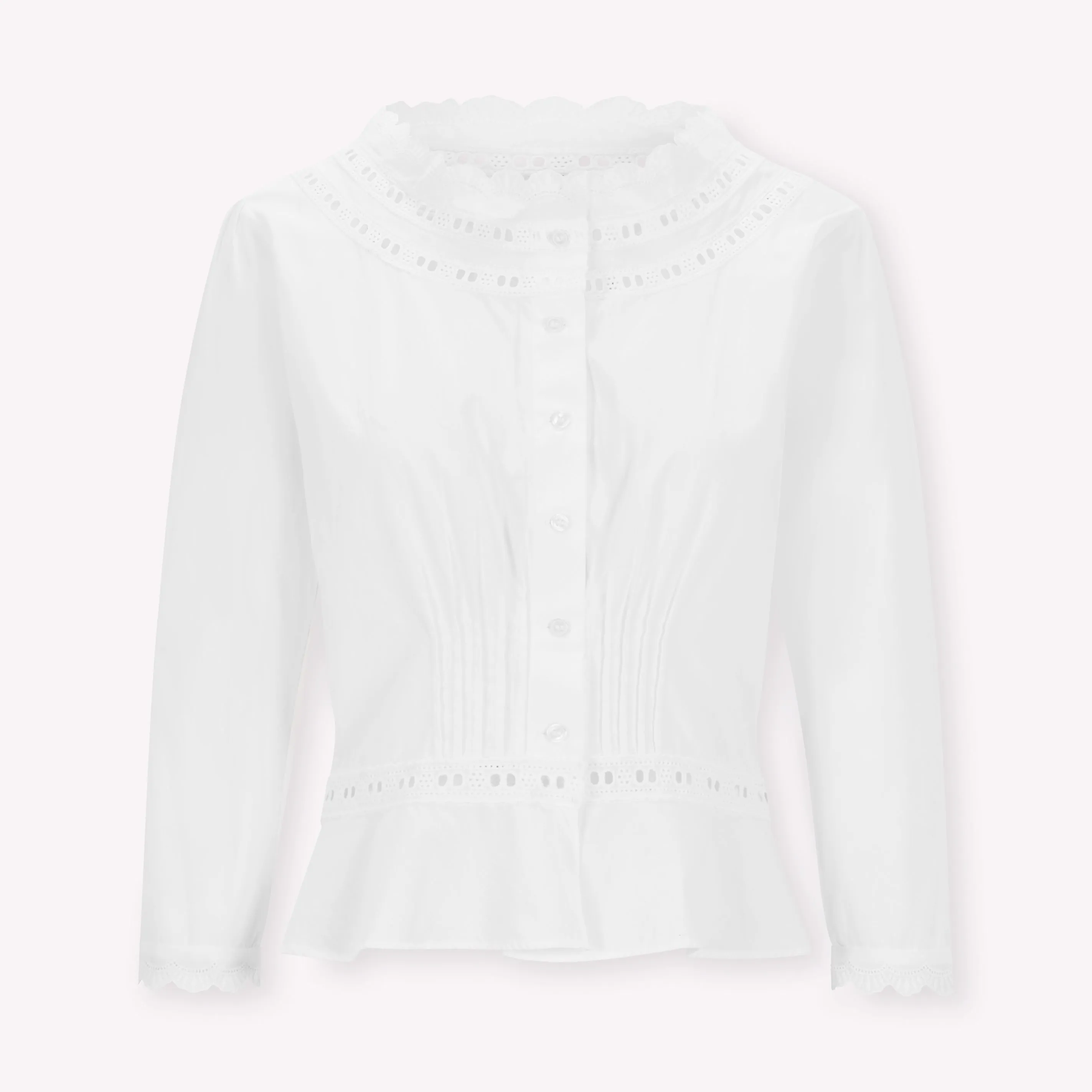 White cotton victoriana-style Sophie blouse