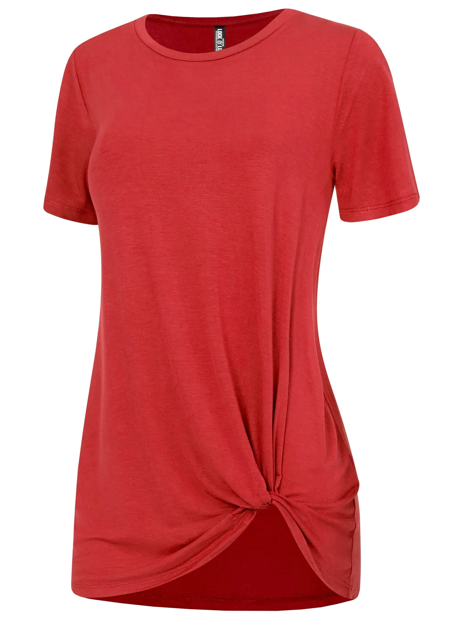 Women's Twist Front Short Sleeve Tunic Tee