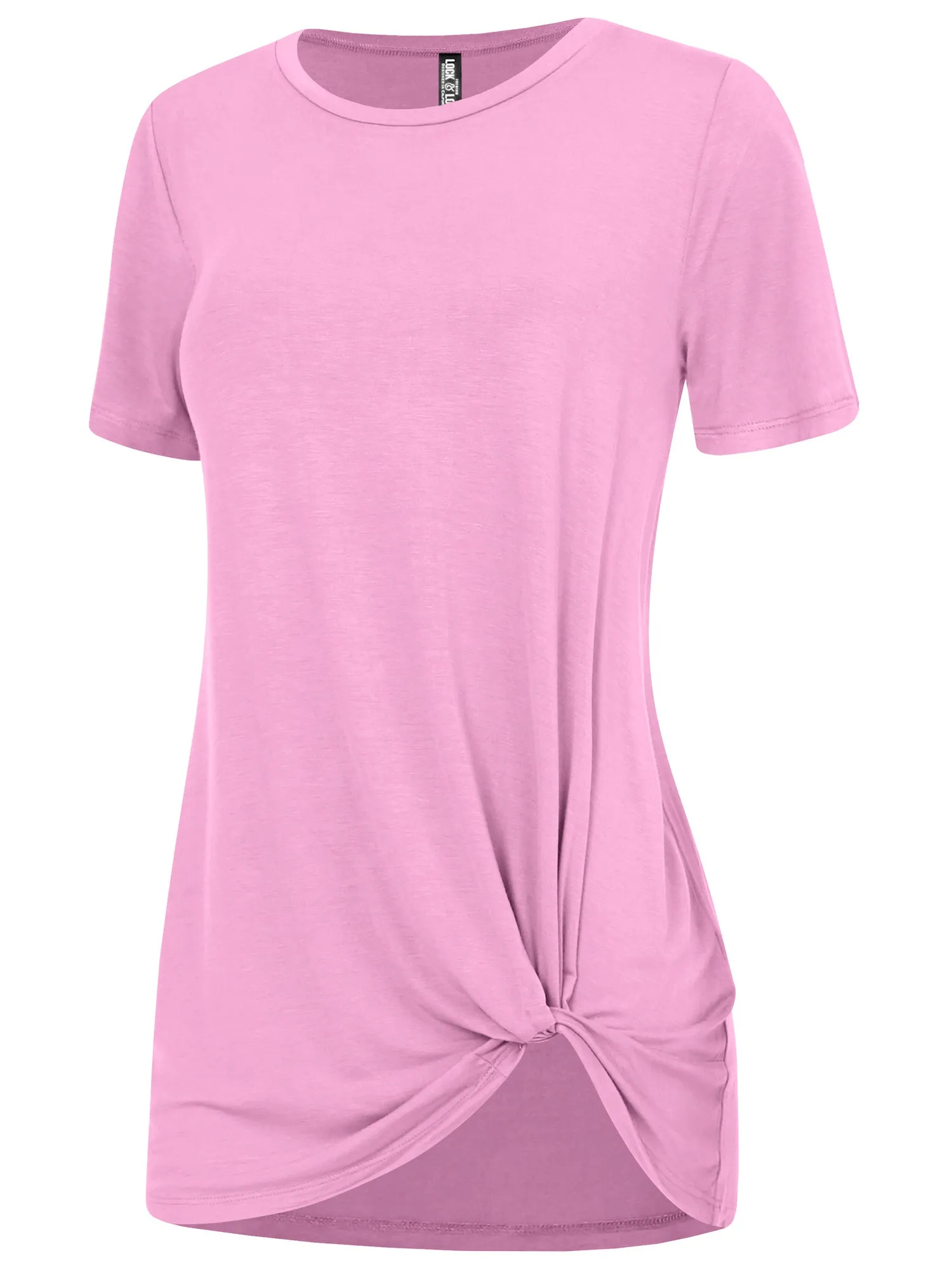 Women's Twist Front Short Sleeve Tunic Tee