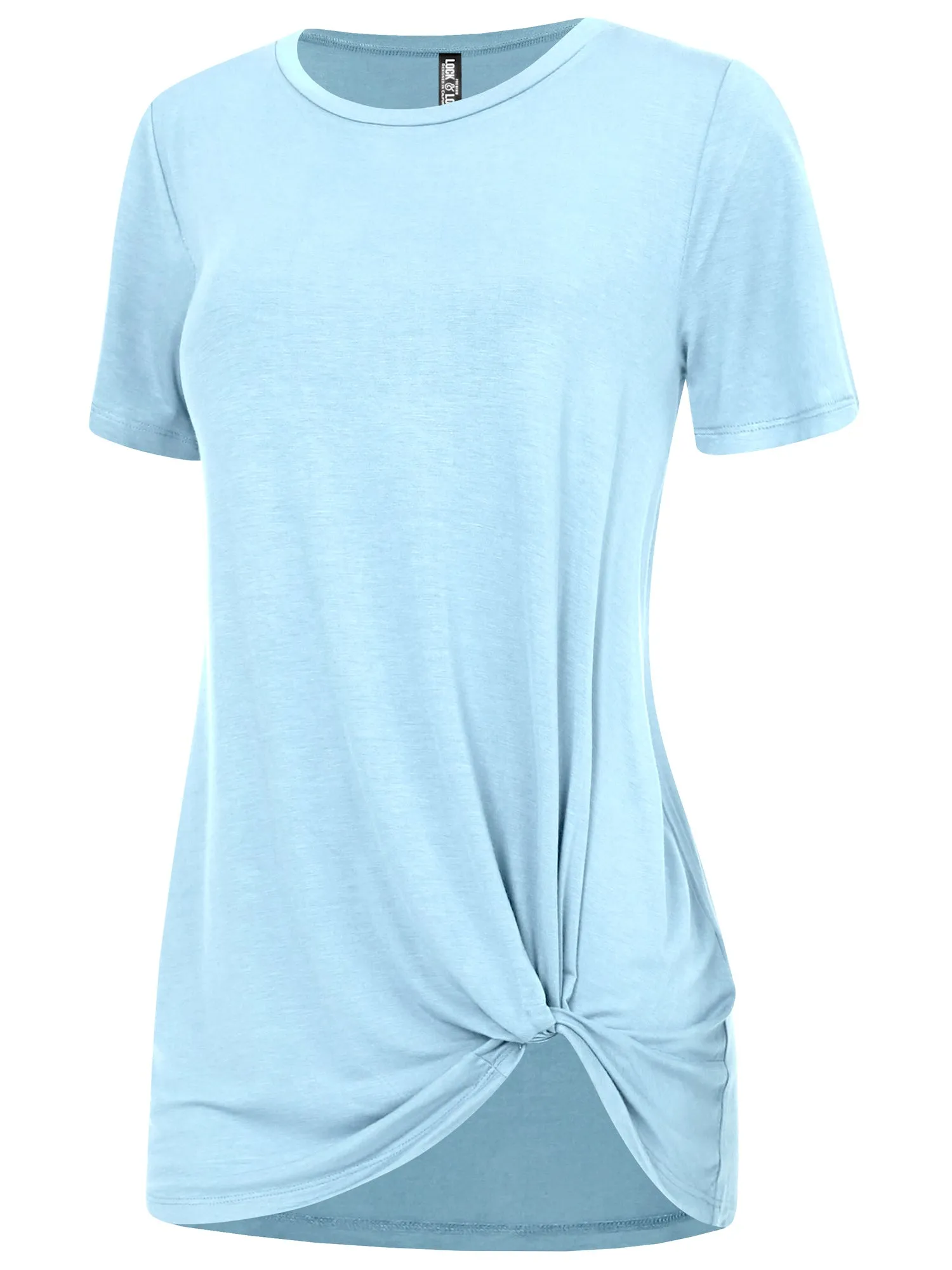 Women's Twist Front Short Sleeve Tunic Tee